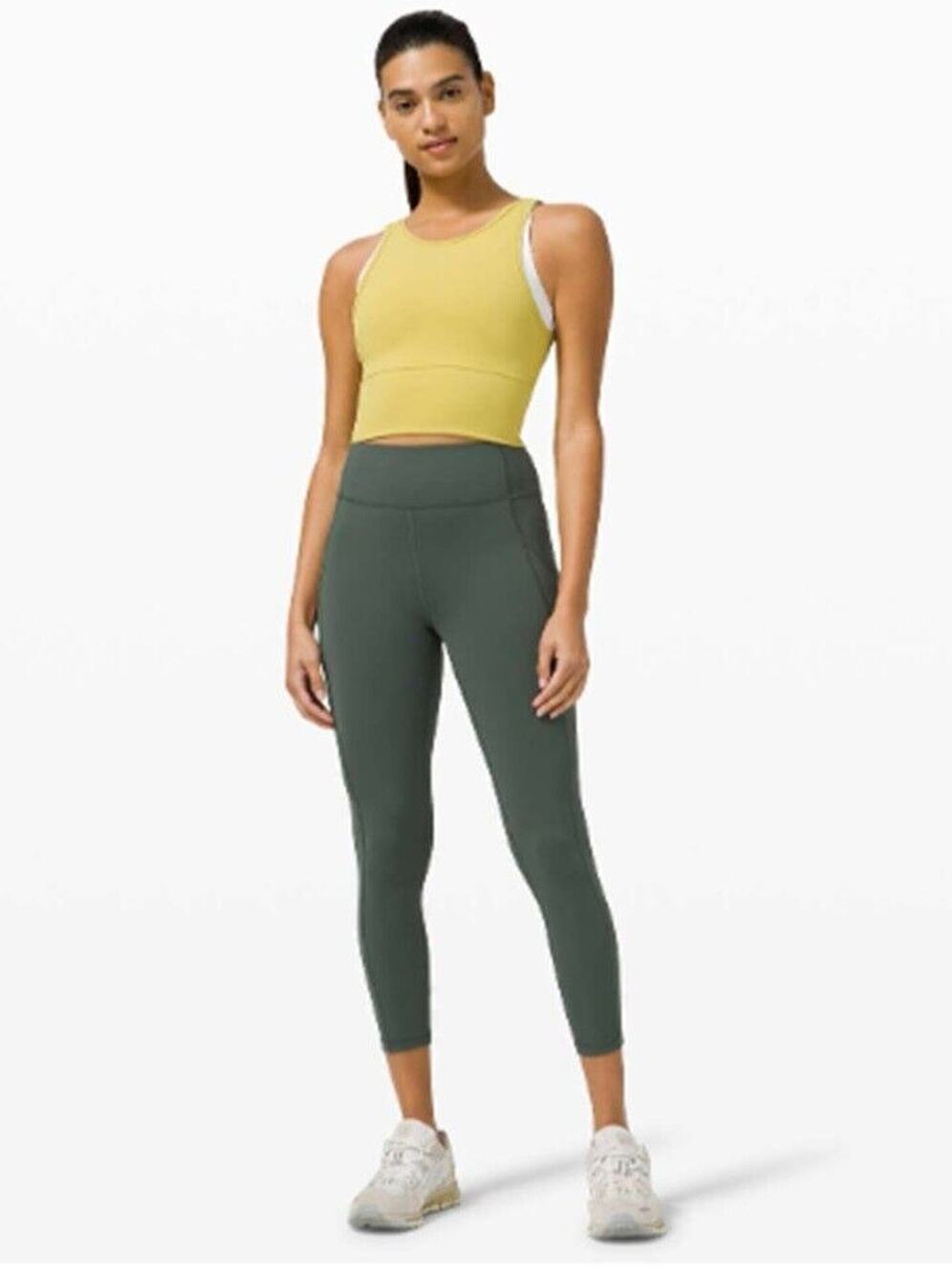Lululemon Women's Sz 2 Invigorate High Rise Crop 23 Smoke Spruce